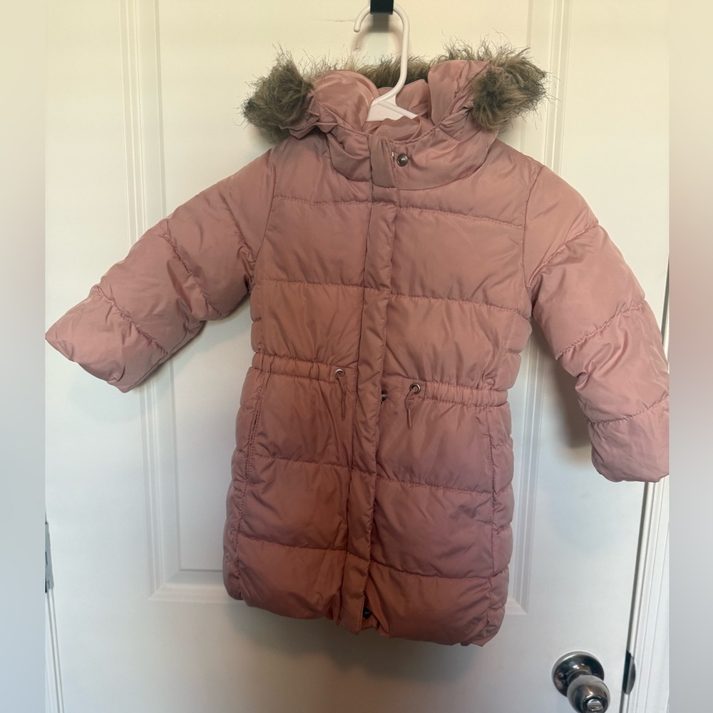 GAP Baby Pink Jacket with Fur Hood